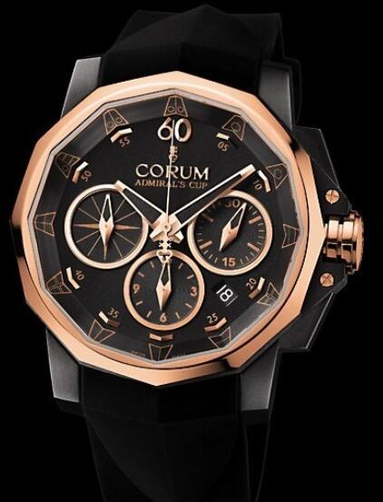 Corum Admirals Cup Challenge 44 Black & Gold Replica watch 753.691.93/F371 AN32